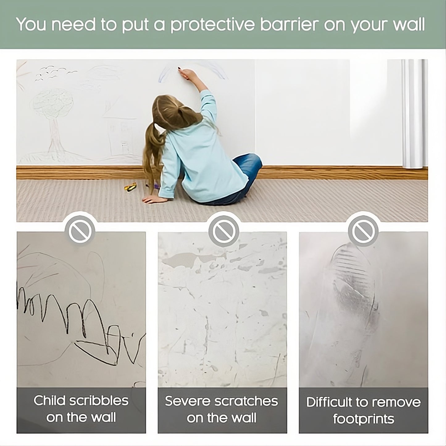 Self- Adhesive Transparent Electrostatic Wall Protection Film Buy 1 Get 1 Free (Pack Of 2)