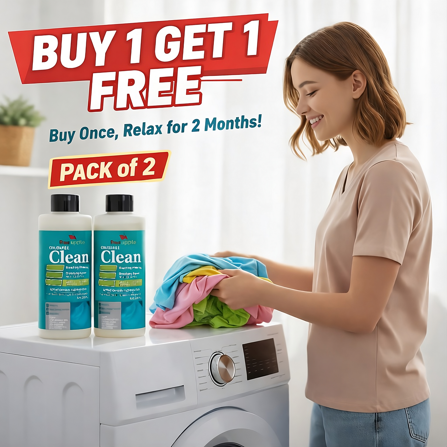 Colorful Clean Ultra Foam – Color-Safe Laundry Liquid | Buy 1 Get 1 Free(Pack of 2)